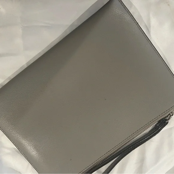 Michael Kors Gray Studded Leather Wristlet Clutch - Picture 2 of 4